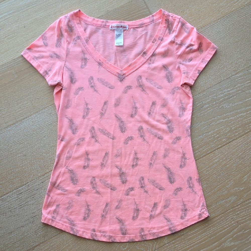Pink Gray Fitted Short Sleeve Tee